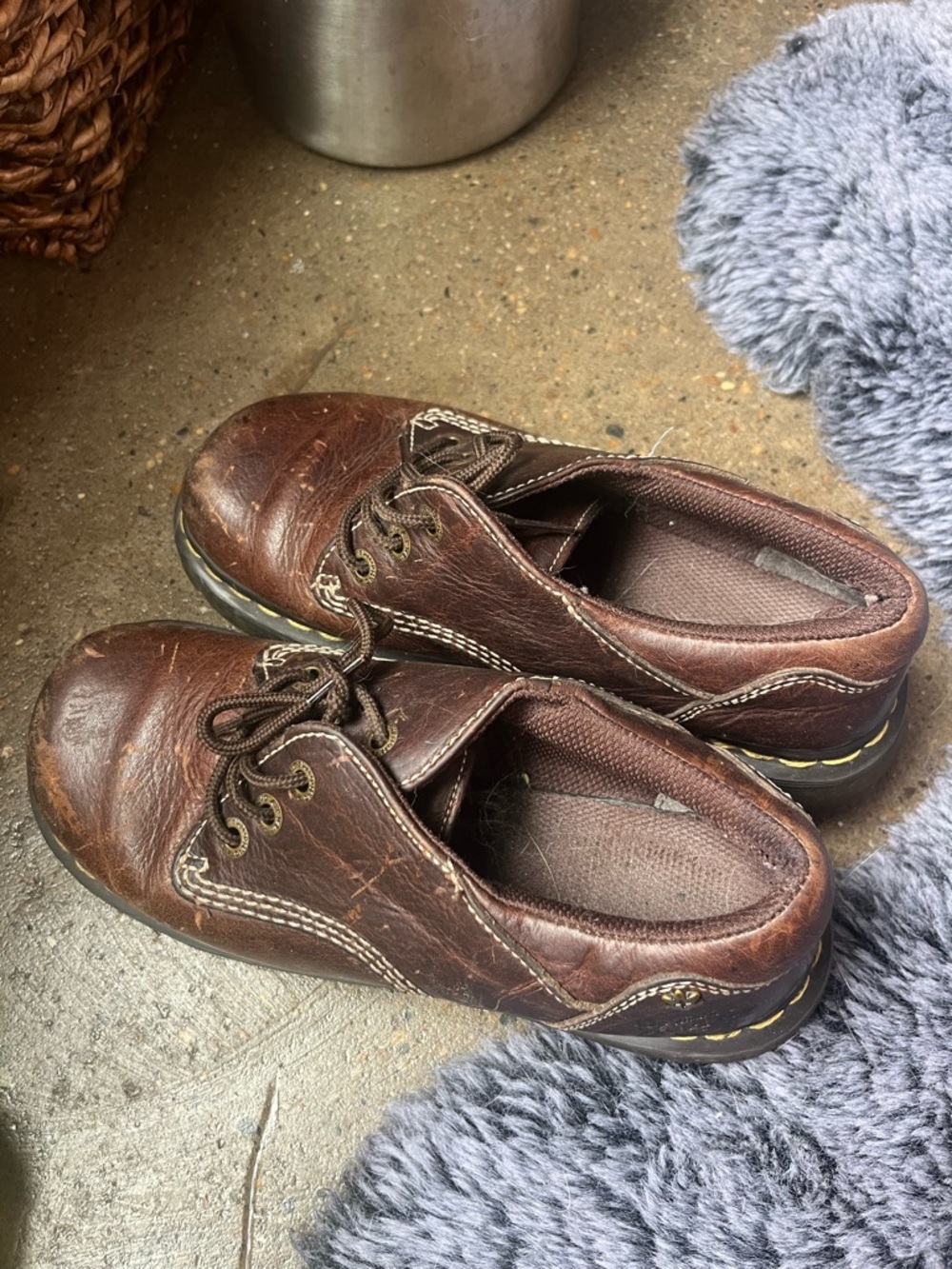 Men's Doc Marten Brown Leather Lace-Up Casual Shoes